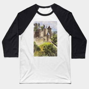 Walls of Carcassonne Digital Art Baseball T-Shirt